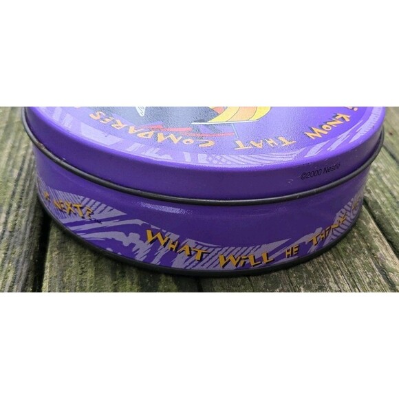 Vintage 90s/2000s? Wonka Purple Lolly Candy 6" Round Metal Tin Pure Imagination - Picture 5 of 10